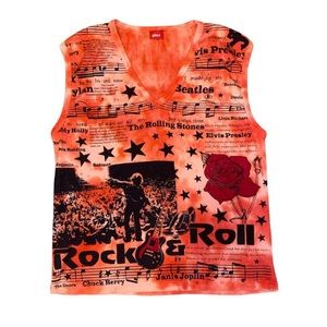 unique rock and roll themed top